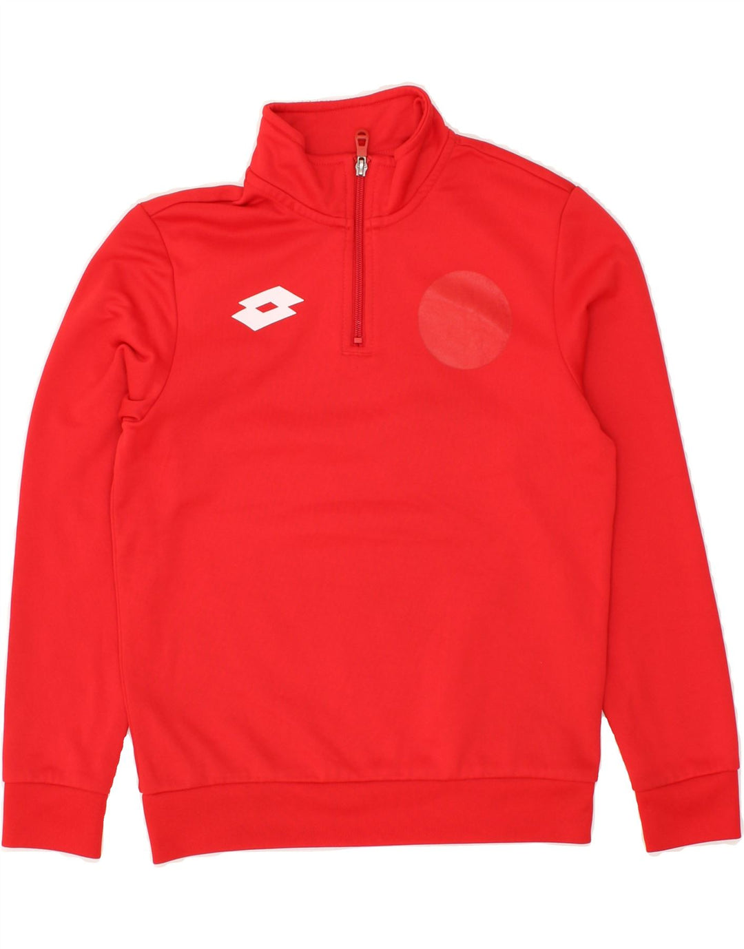 LOTTO Boys Graphic Zip Neck Sweatshirt Jumper 9-10 Years Medium Red | Vintage Lotto | Thrift | Second-Hand Lotto | Used Clothing | Messina Hembry 