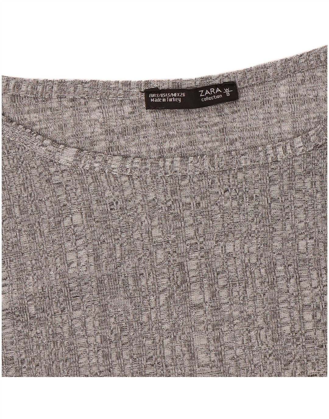 Zara Damen Top Langarm UK 10 Small Grau meliert