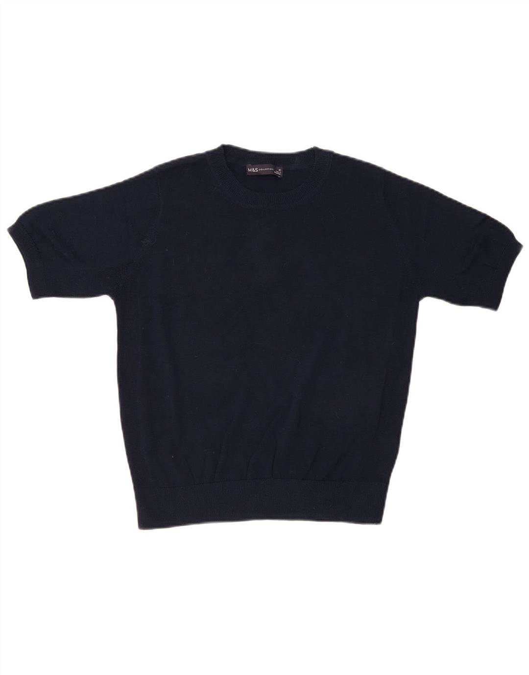 Marks & Spencer Damen-Pullover mit Rundhalsausschnitt, Gr. 12, mittleres Marineblau