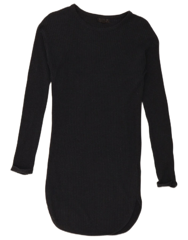 Topshop Langarm-Pulloverkleid für Damen, Gr. 10, Größe S, Schwarz