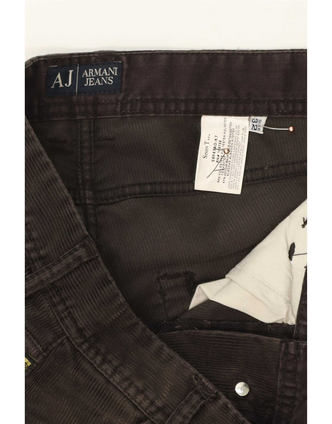Gerade Cordhose für Herren von Armani, W32, L34, braun, Polyester
