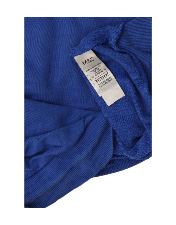 Marks & Spencer Damen Sweatshirt Pullover UK 12 Mittelblaue Baumwolle