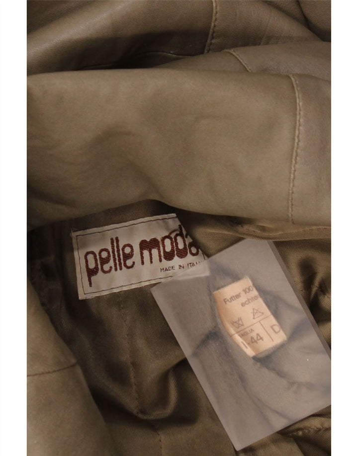 Vintage Damen Lederjacke IT 44 Medium Khaki Leder