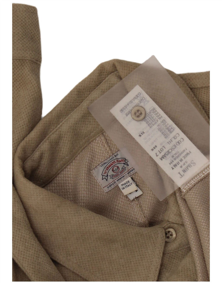 Armani Jeans Damenhemd UK 10 Small Beige Viskose