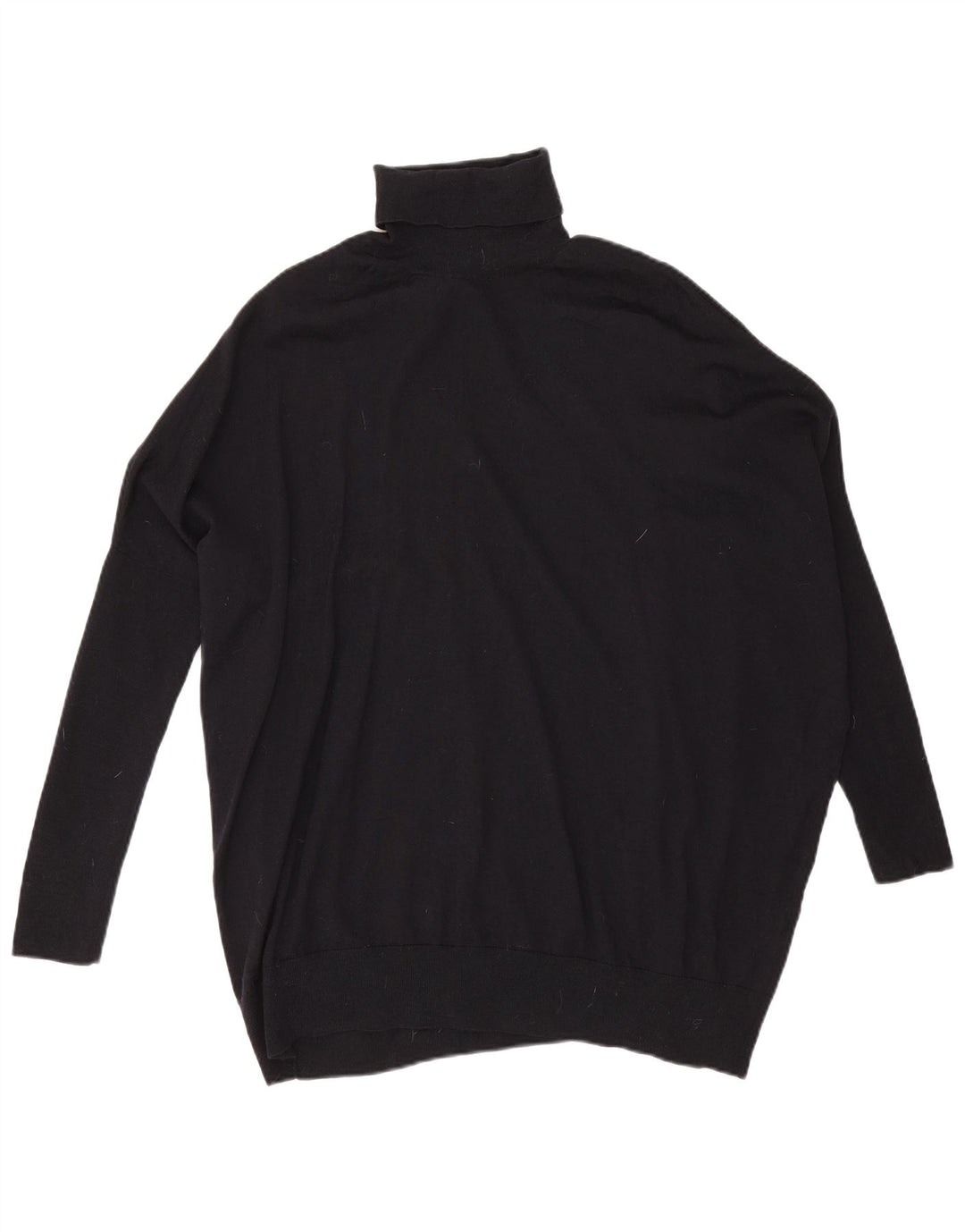 Cos Damen-Pullover mit Rollkragen, übergroß, UK 14, mittelschwarze Wolle