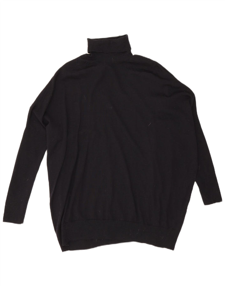 Cos Damen-Pullover mit Rollkragen, übergroß, UK 14, mittelschwarze Wolle