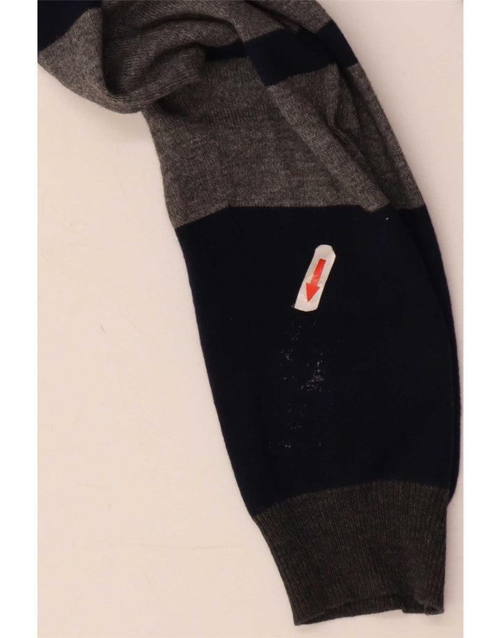 Sun68 Herren-Pullover mit Rundhalsausschnitt, groß, grau gestreift, Wolle
