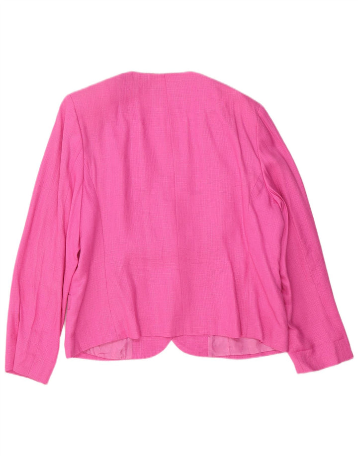 Luisa Spagnoli Damen 2-Knopf-Blazerjacke IT 48 XL Rosa Acetat