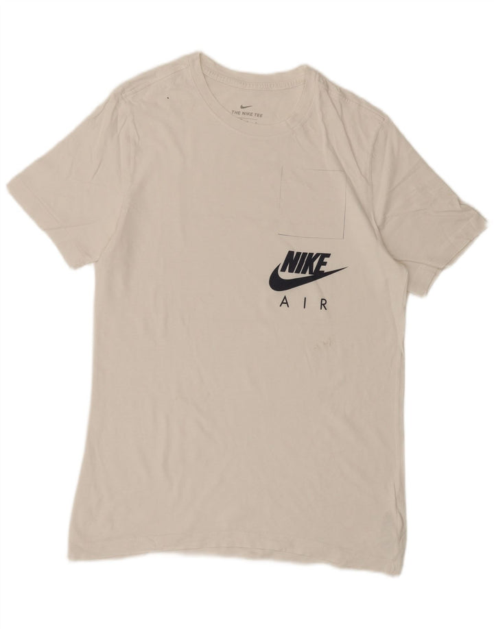 Nike Herren Air Graphic T-Shirt Top aus mittelweißer Baumwolle