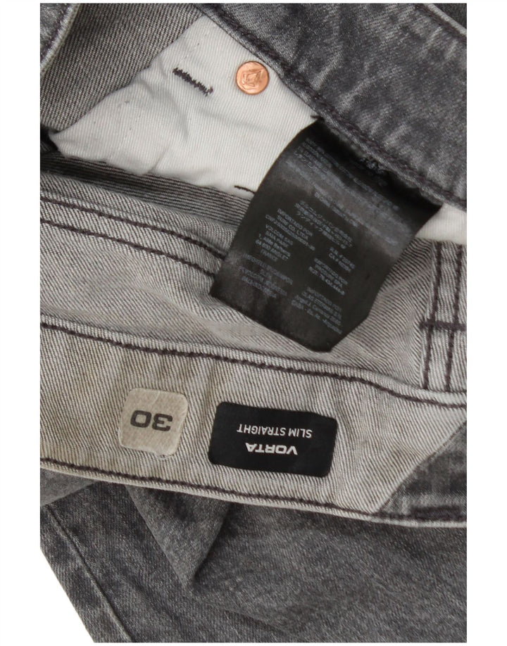 Volcom Herren Vorta Slim Straight Jeans W30 L30 Graue Baumwolle