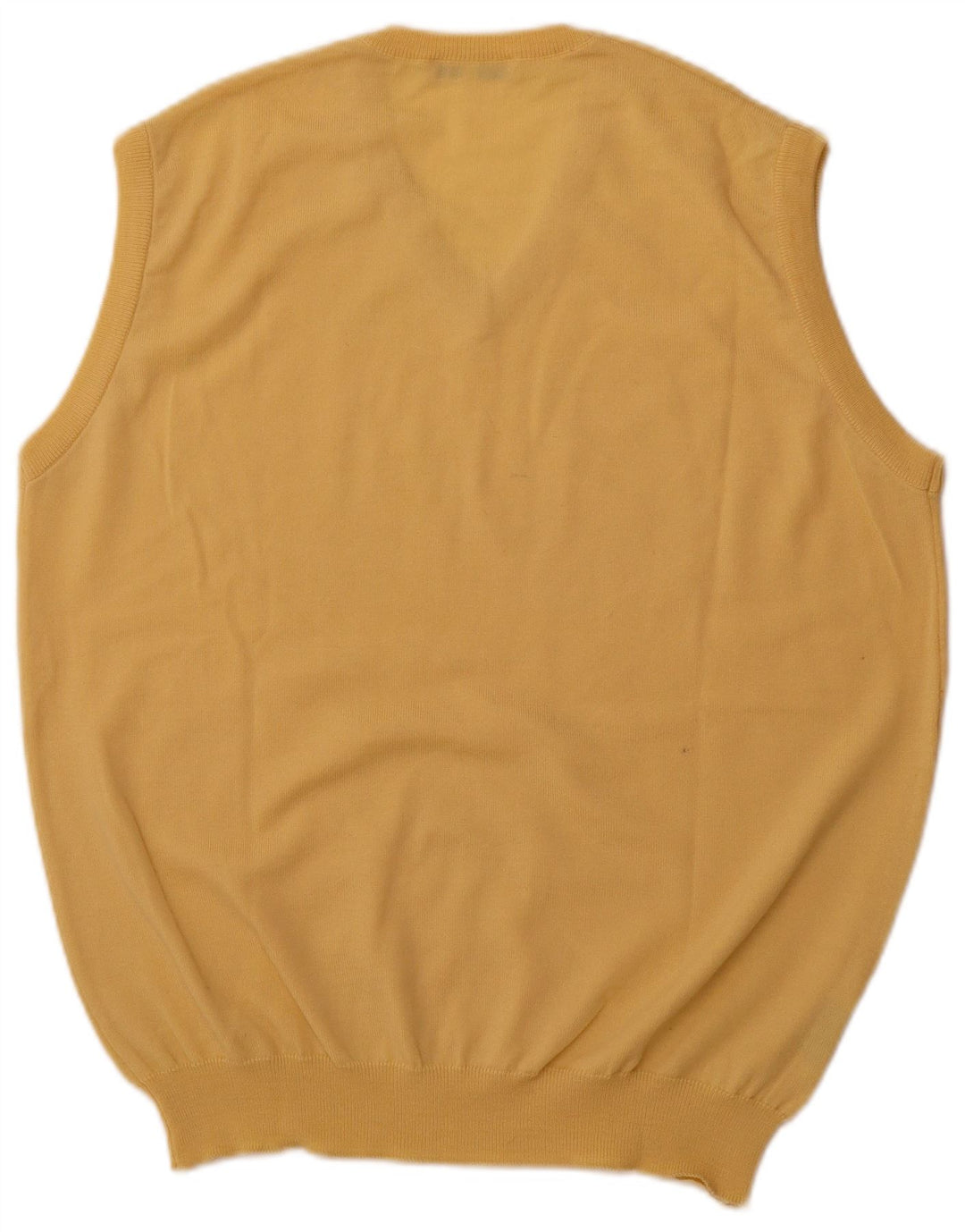 GLAROS Mens Vest Tank Top IT 52 Large Yellow Virgin Wool