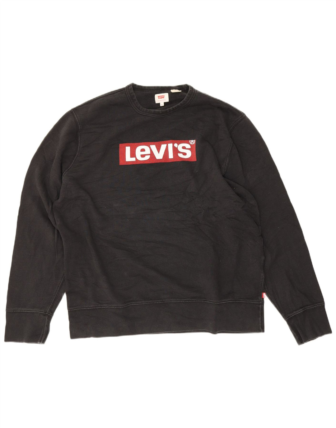 LEVI'S Herren Grafik-Sweatshirt-Pullover XL aus schwarzer Baumwolle