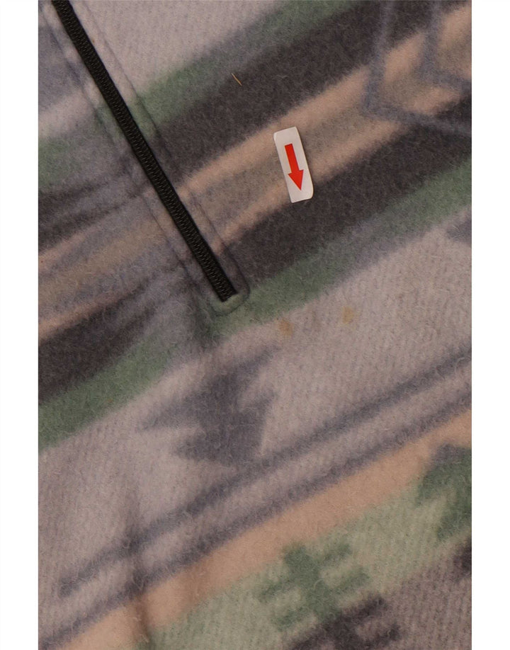 Vintage Herren-Fleecepullover mit Reißverschluss, mittelgroß, mehrfarbig, geometrisch