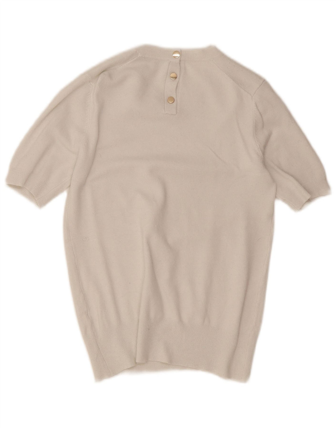 Kurzärmliger Damen-Pullover mit Rundhalsausschnitt von Zara, Gr. 12, Mittelweiß