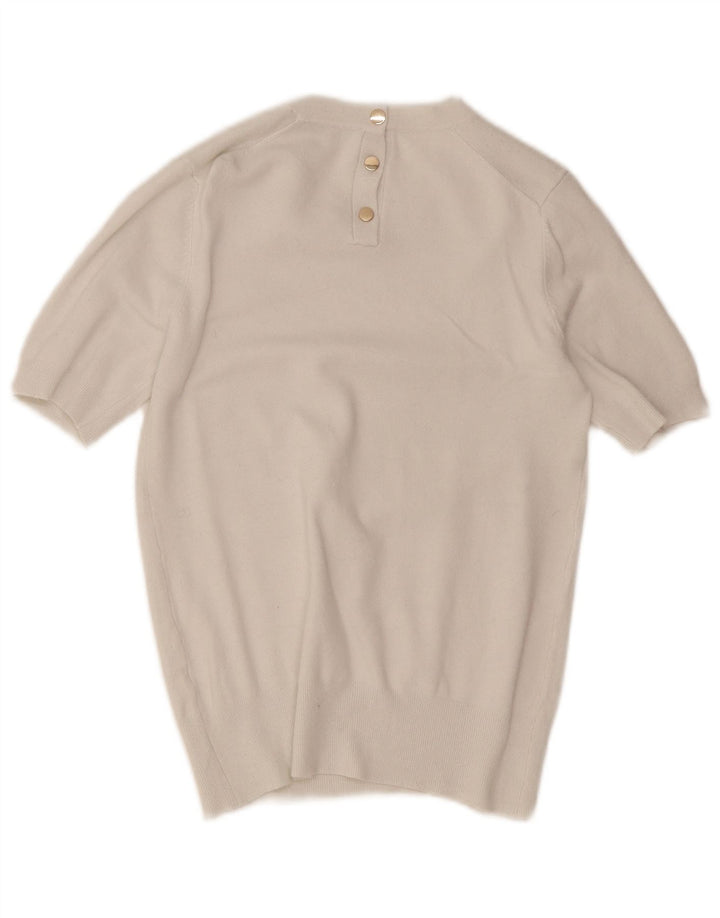 Kurzärmliger Damen-Pullover mit Rundhalsausschnitt von Zara, Gr. 12, Mittelweiß
