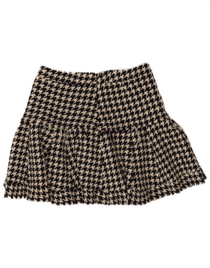 Max & Co. Damen Minirock UK 6 XS W28 Schwarze Wolle mit Hahnentrittmuster