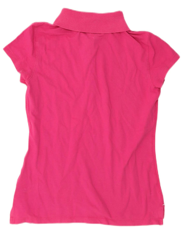 Tommy Hilfiger Damen Slim Fit Poloshirt UK 12 Mittelrosa Baumwolle