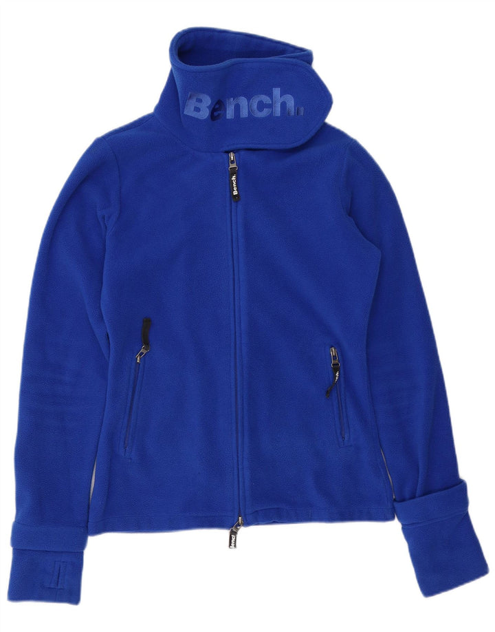 BENCH Damen-Fleecejacke mit Grafik, UK 14, Mittelblau, Polyester