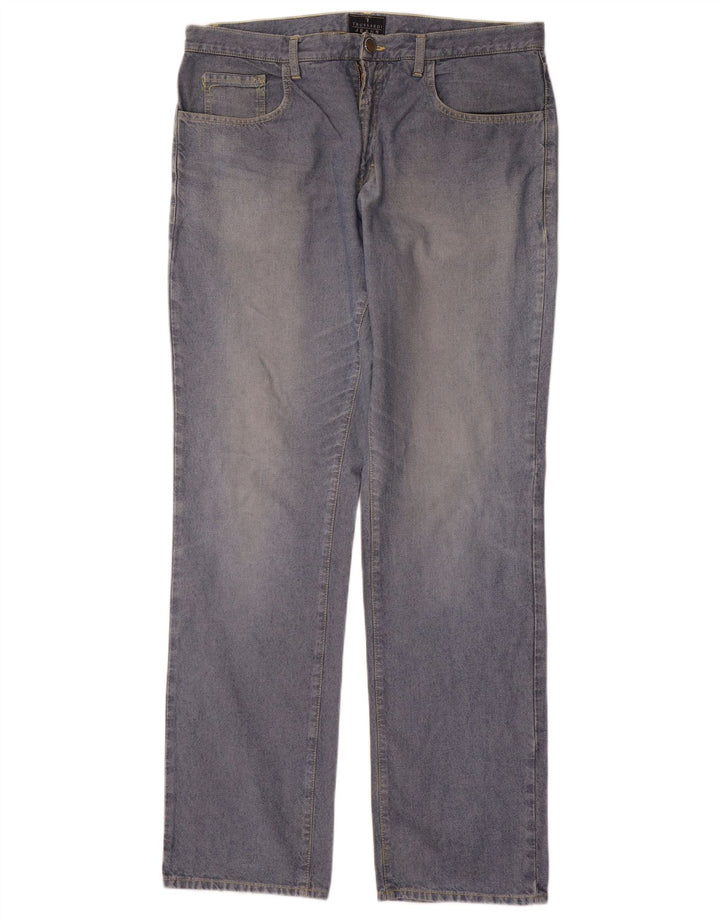 Trussardi Herren Straight Jeans W38 L36 Blaue Baumwolle