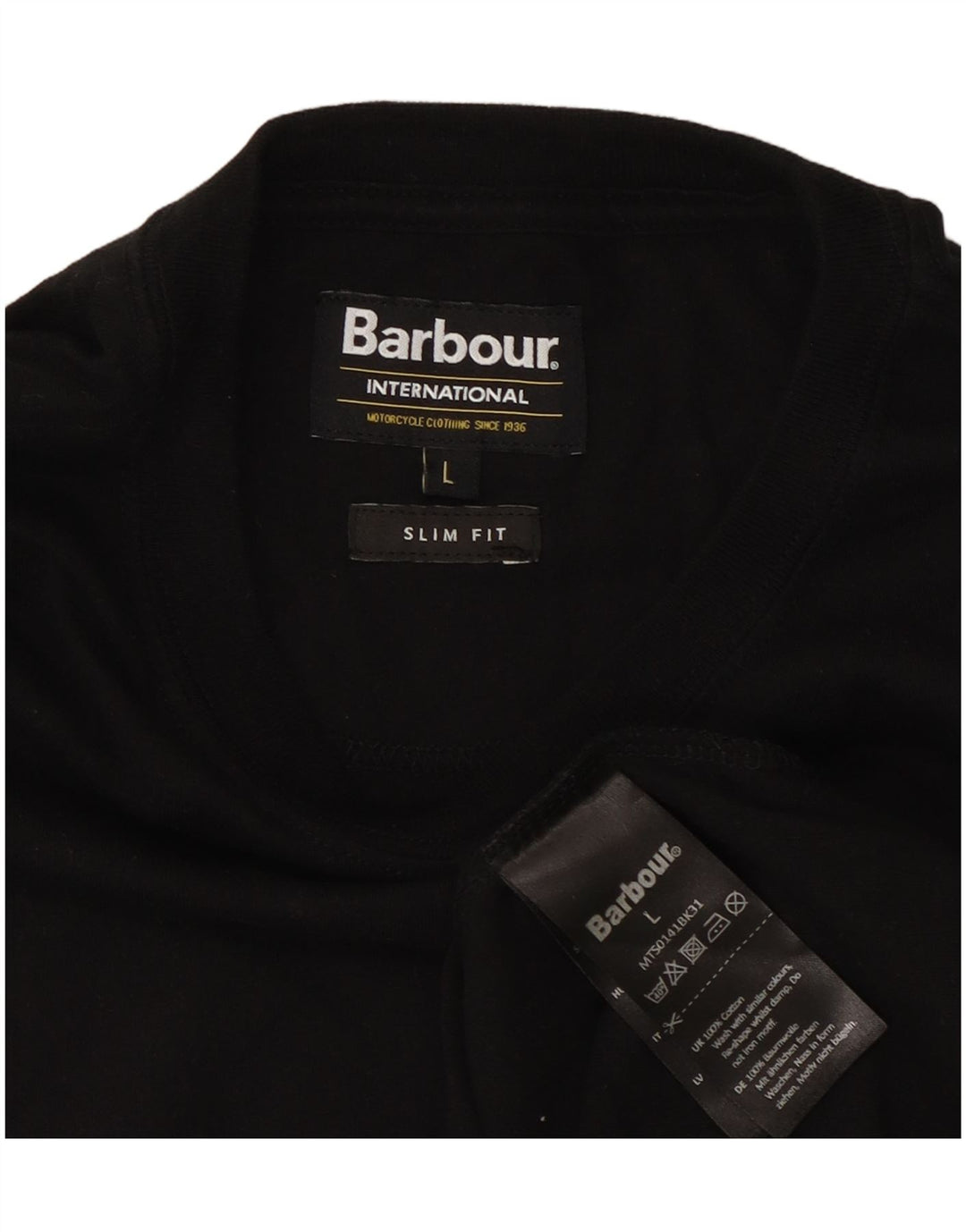 Barbour Herren Slim Fit T-Shirt Top Large Schwarz Baumwolle