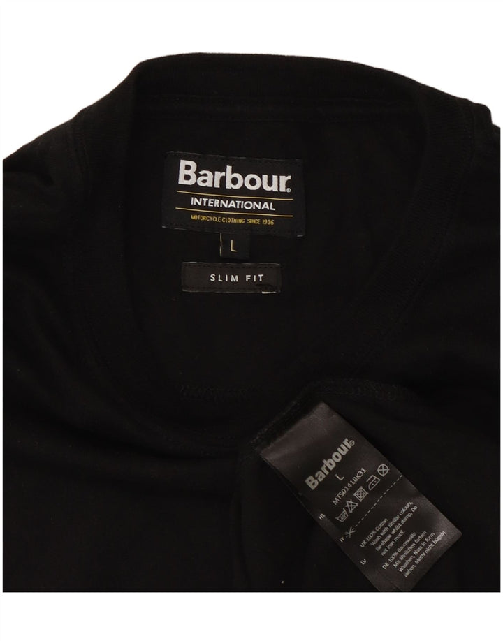 Barbour Herren Slim Fit T-Shirt Top Large Schwarz Baumwolle