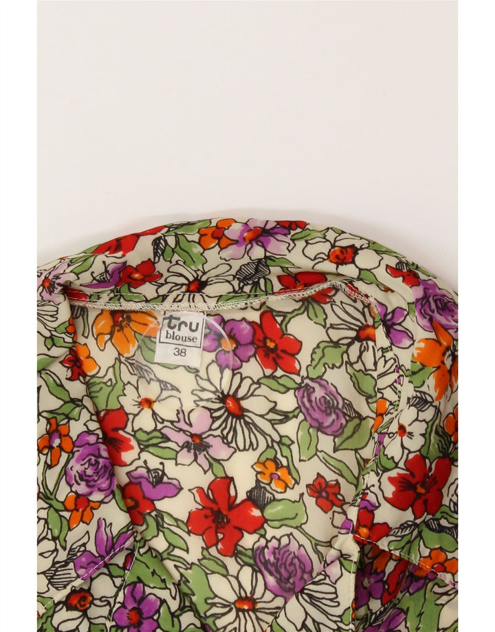 TRU Womens See Through Shirt Blouse EU 38 Medium Multicoloured Floral Vintage Tru and Second-Hand Tru from Messina Hembry 