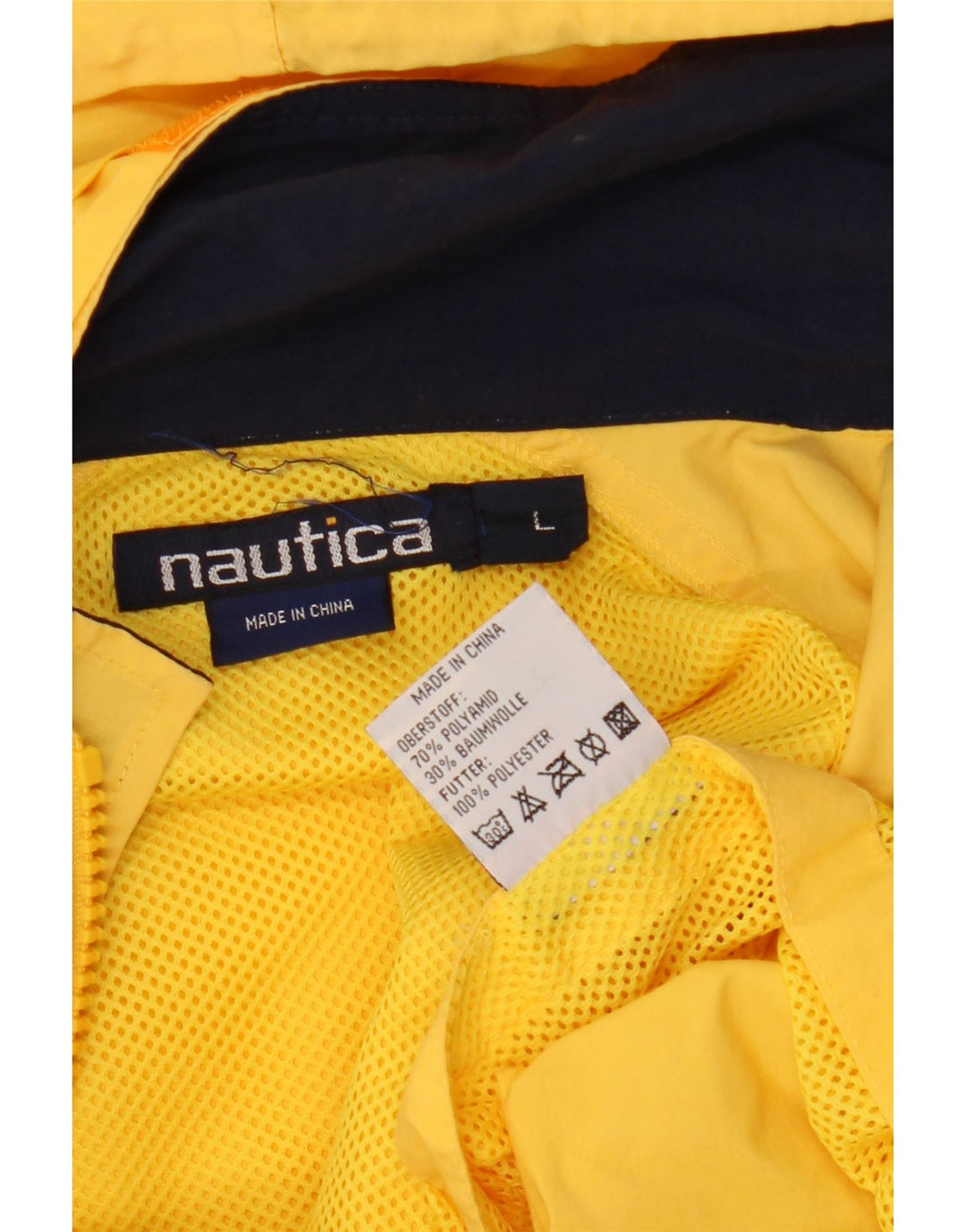 Nautica Herren-Regenjacke mit Kapuze, UK 40, Größe L, Gelb, Polyamid