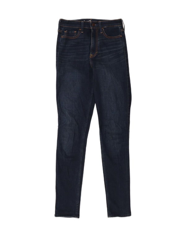 Hollister Damen Super High Rise Skinny Jeans US 1 XS W25 L30 Marineblau