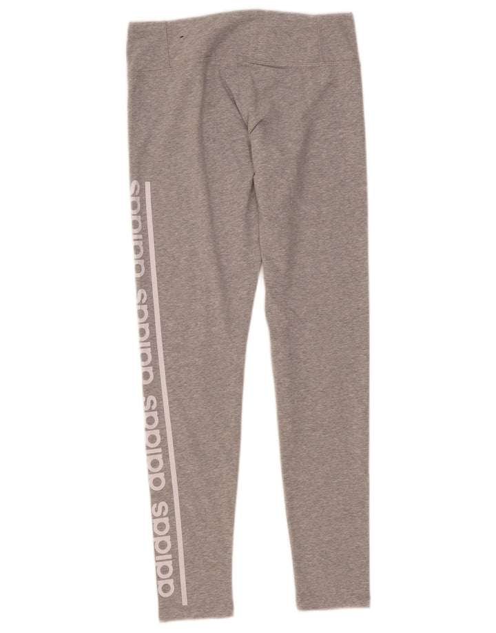 Adidas Damen Climalite Graphic Leggings UK 12/14 Mittelgraue Baumwolle