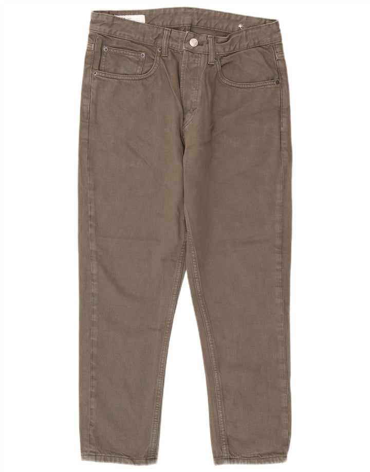 Zara Herren-Cropped-Jeans, EU 40, Mittel, W31, L26, Grau