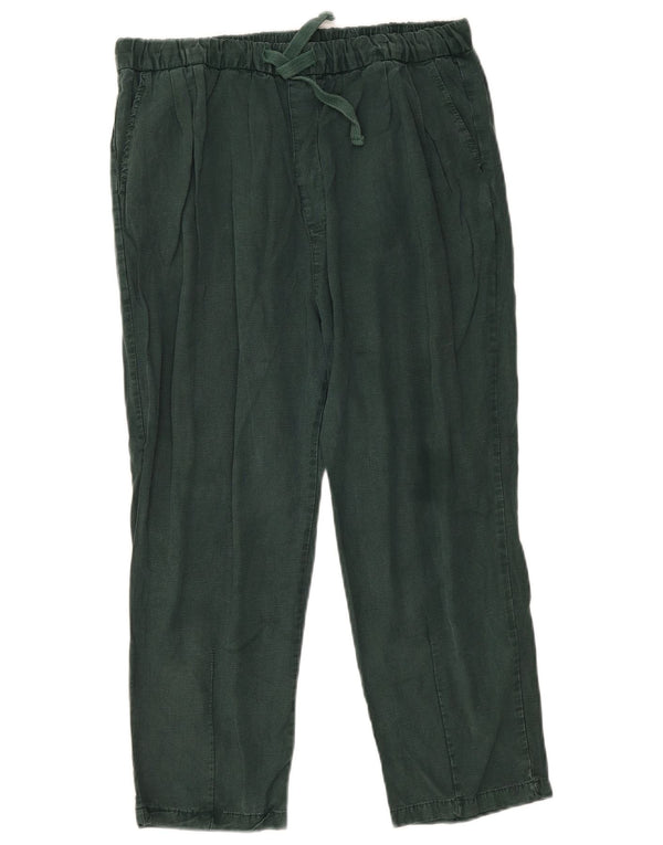 Gerade Freizeithose für Damen von Zara, Größe L, W30, L32, grünes Lyocell