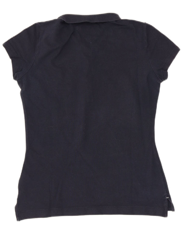 Tommy Hilfiger Damen Slim Fit Poloshirt UK 12 Medium Marineblau Baumwolle