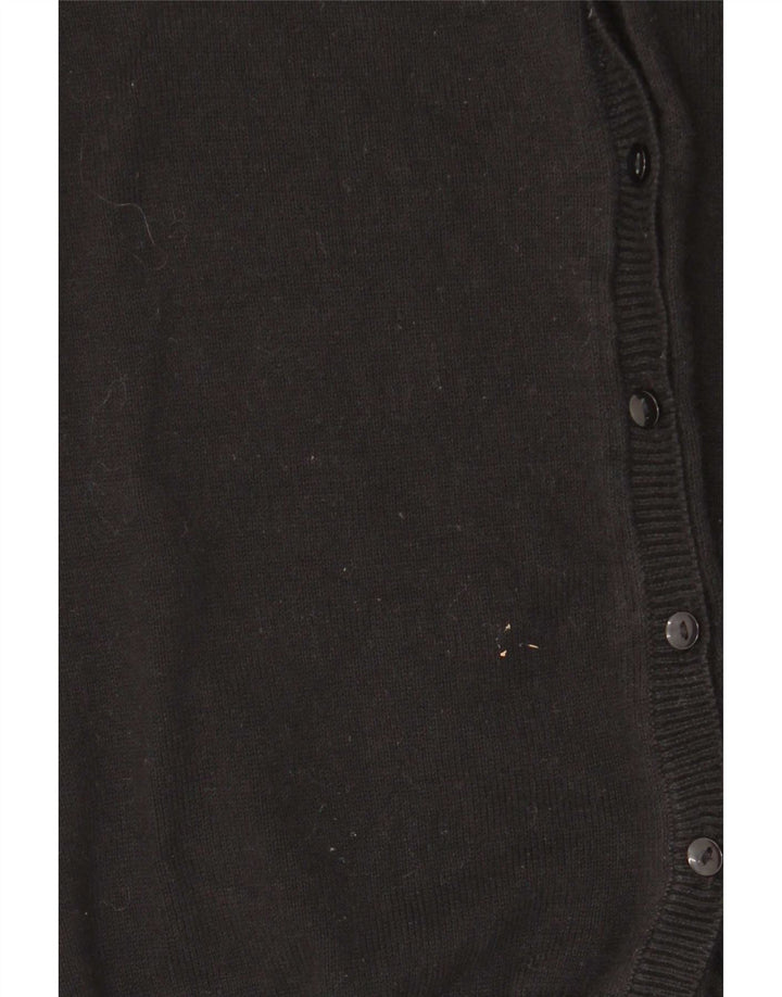 Zara Damen-Cardigan-Pullover UK 12 Mittelschwarze Baumwolle