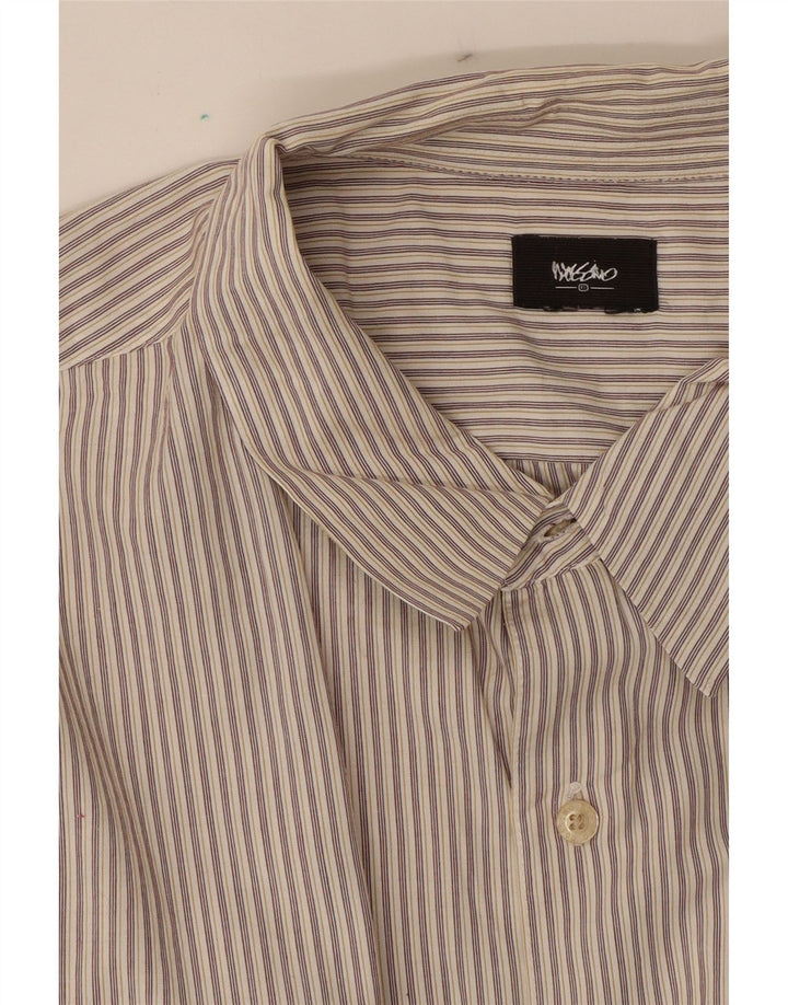 MOSSIMO Mens Short Sleeve Shirt XL Beige Striped Vintage Mossimo and Second-Hand Mossimo from Messina Hembry 