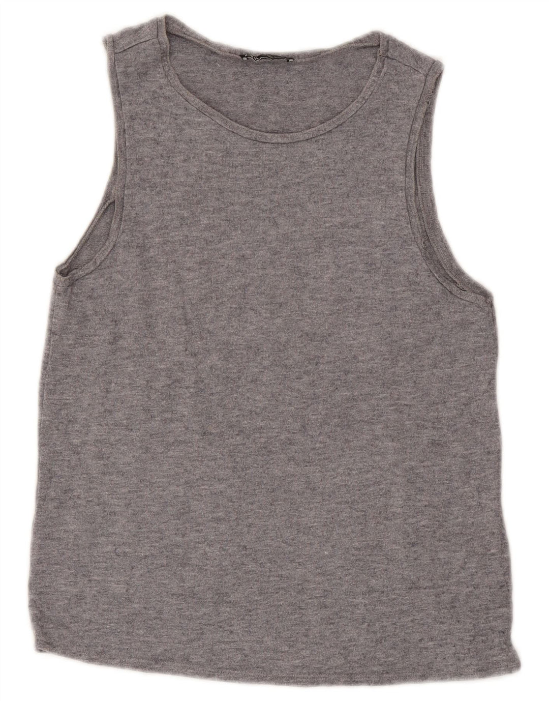 Zara Damen Weste Top UK 10 Small Grau gefleckte Viskose