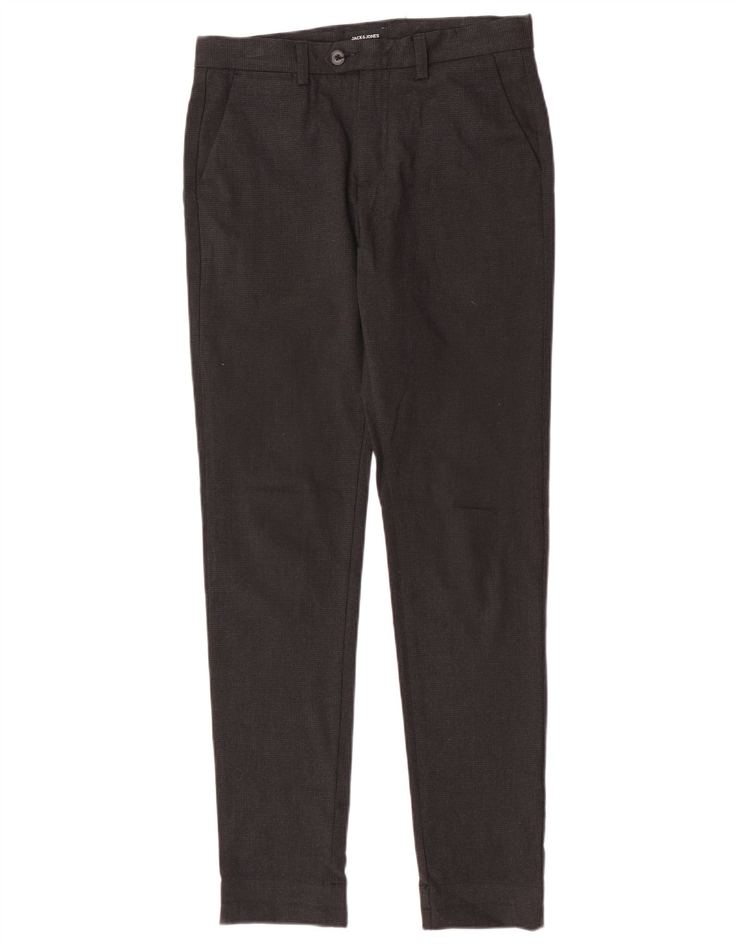 Jack & Jones Slim-Anzughose für Herren, W30, L32, graues Hahnentritt-Polyester