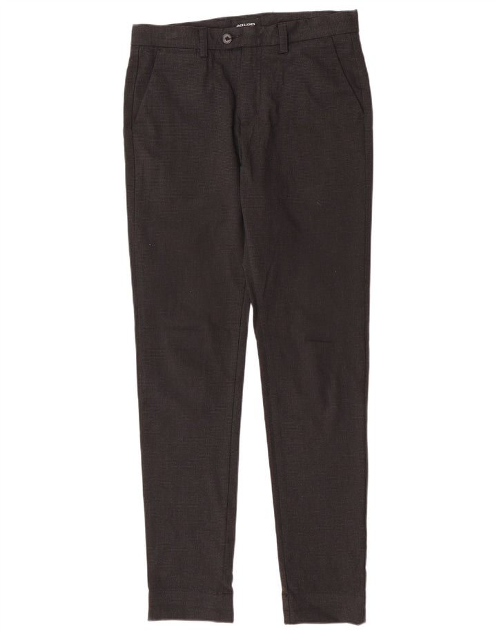 Jack & Jones Slim-Anzughose für Herren, W30, L32, graues Hahnentritt-Polyester