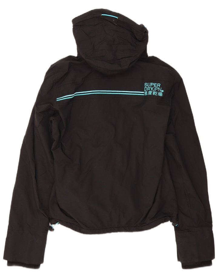 SUPERDRY Damen Windcheater Übergroße Windjacke UK 10 Small Schwarz