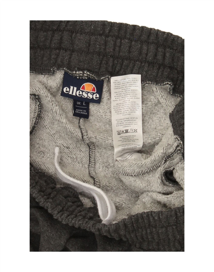 Ellesse Herren-Trainingshose, Jogginghose, groß, graue Baumwolle