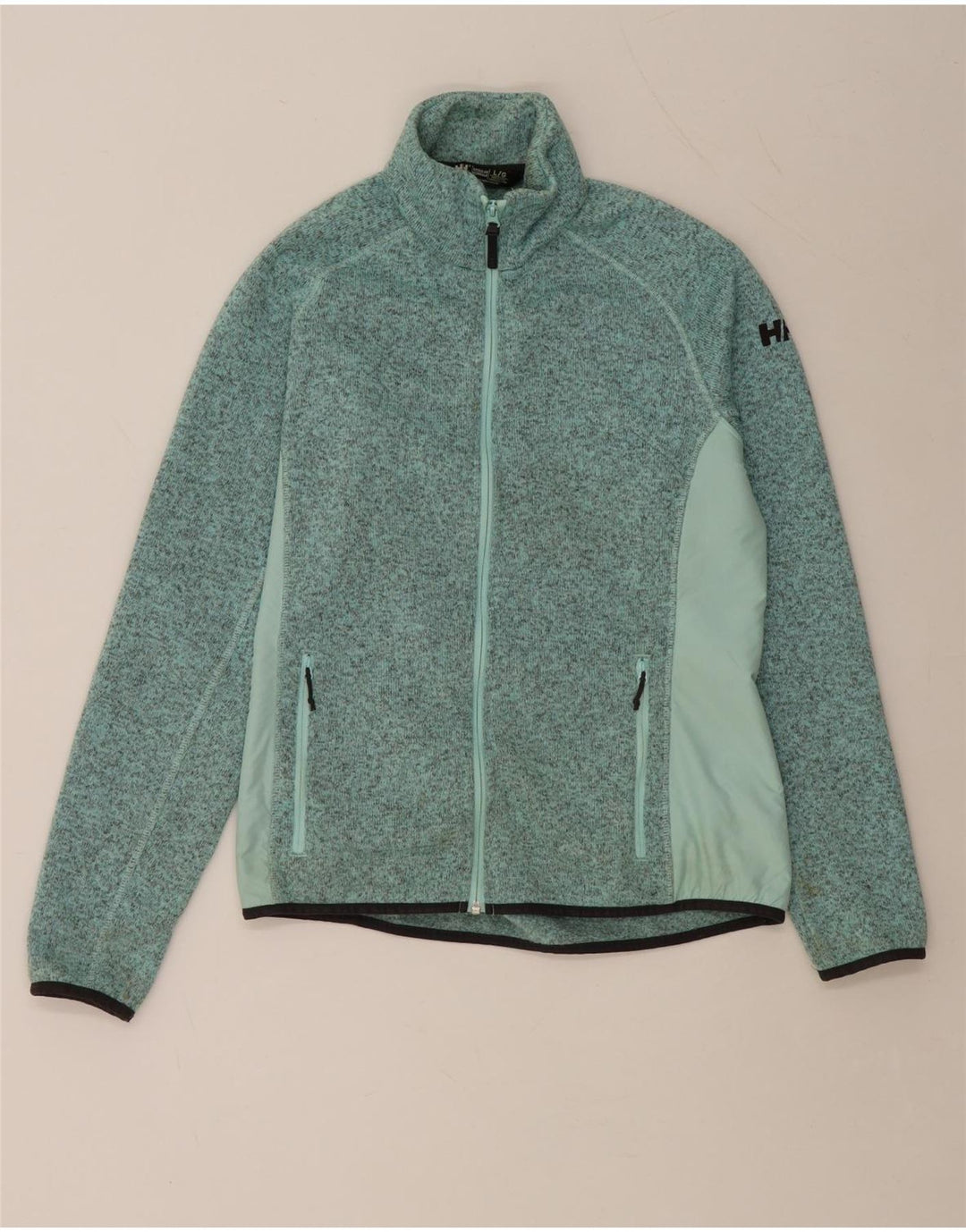 HELLY HANSEN Damen-Trainingsanzug-Oberteiljacke UK 14 Large Grüner Farbblock