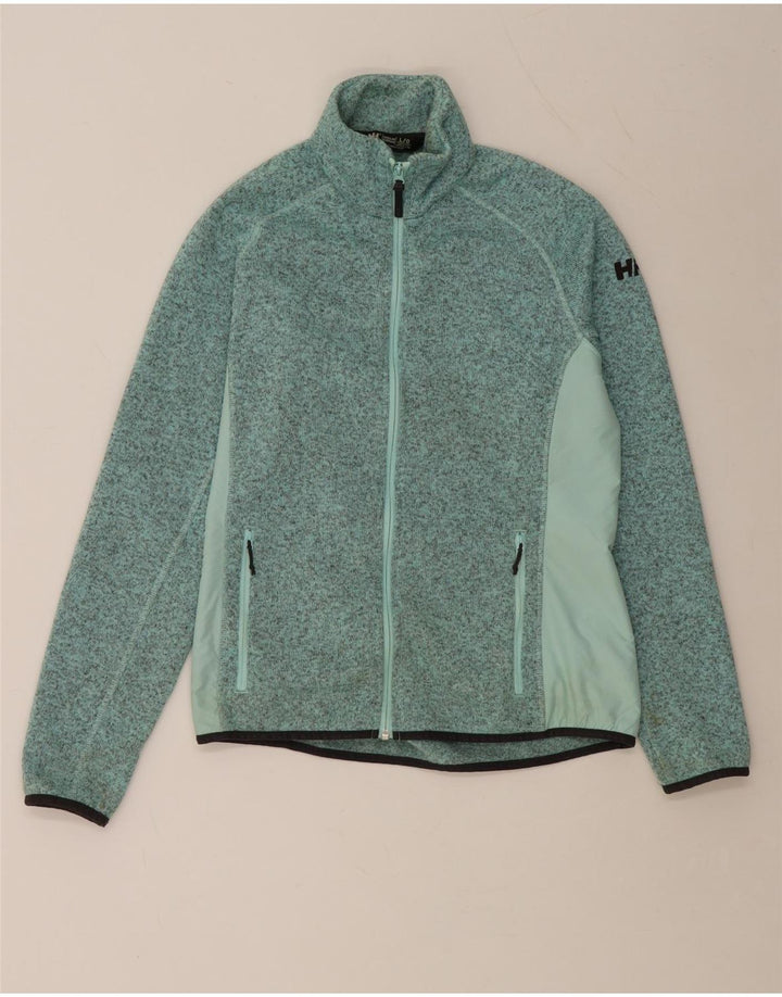 HELLY HANSEN Damen-Trainingsanzug-Oberteiljacke UK 14 Large Grüner Farbblock