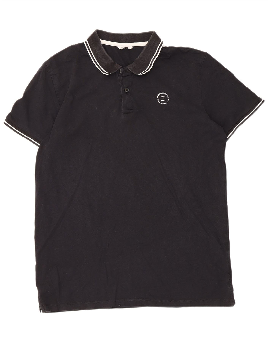 Jack & Jones Herren Poloshirt XL Schwarz gestreift