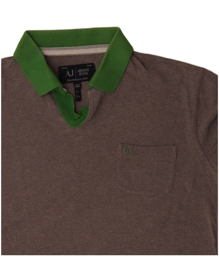 Armani Jeans Herren-Poloshirt, große graue Baumwolle
