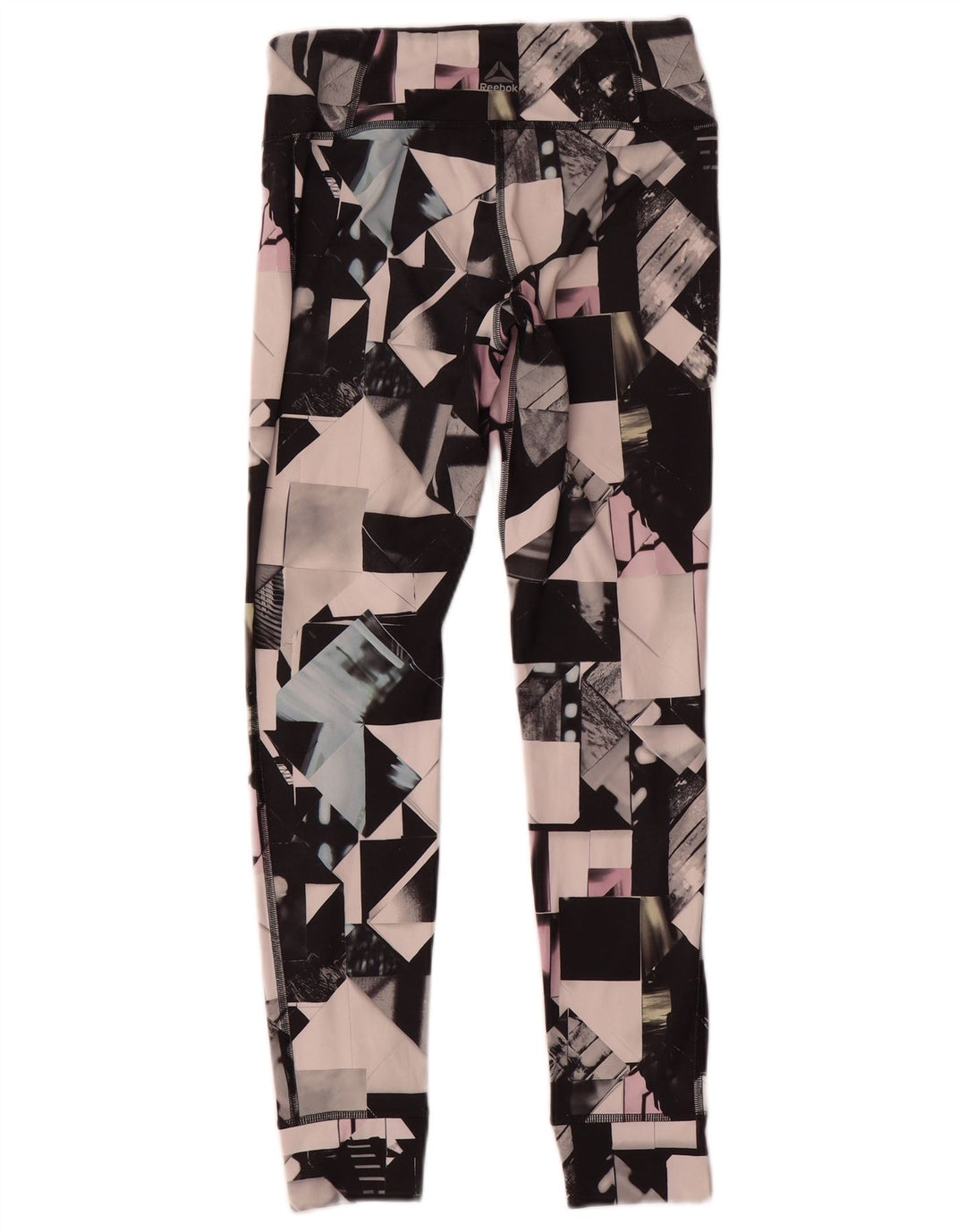 Reebok Womens Leggings UK 8/10 Small Mehrfarbiges geometrisches Polyester