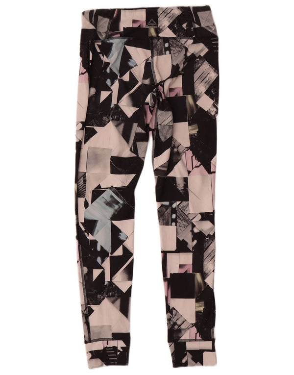 Reebok Womens Leggings UK 8/10 Small Mehrfarbiges geometrisches Polyester