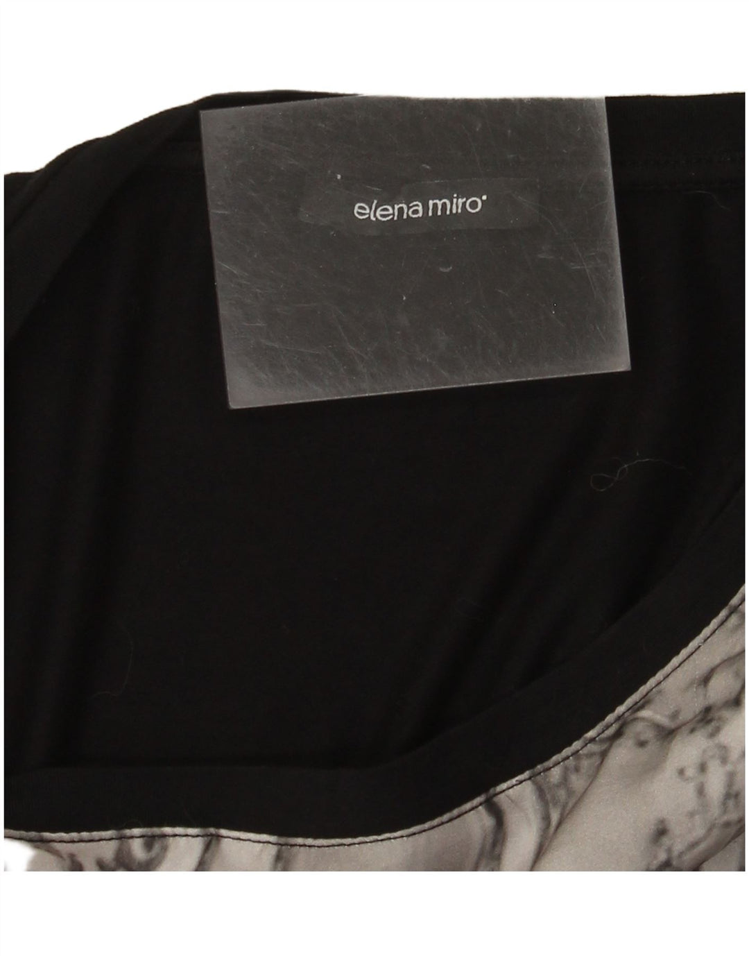 ELENA MIRO Damen Grafik-Top Langarm UK 18 XL Schwarz