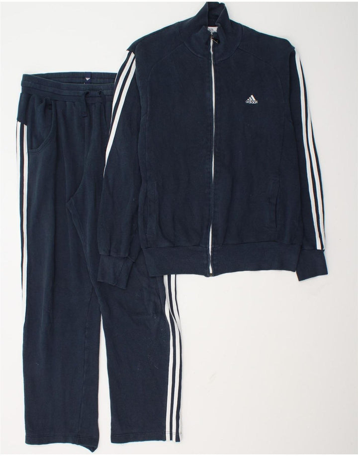 Adidas Herren-Trainingsanzug, UK, Größe 38/40, mittelmarineblaue Baumwolle
