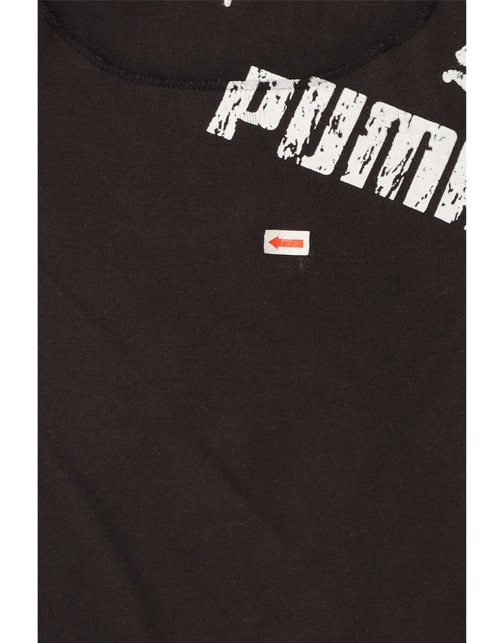PUMA Womens Graphic T-Shirt Top UK 10 Small  Black Vintage Puma and Second-Hand Puma from Messina Hembry 