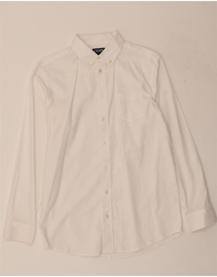 CHAPS Boys Shirt 15-16 Years White Cotton Vintage Chaps and Second-Hand Chaps from Messina Hembry 