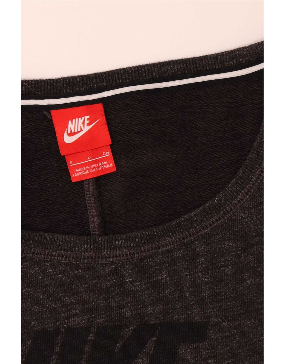 Nike Womens Graphic Oversized Sweatshirt Pullover UK 10 Small Graue Baumwolle